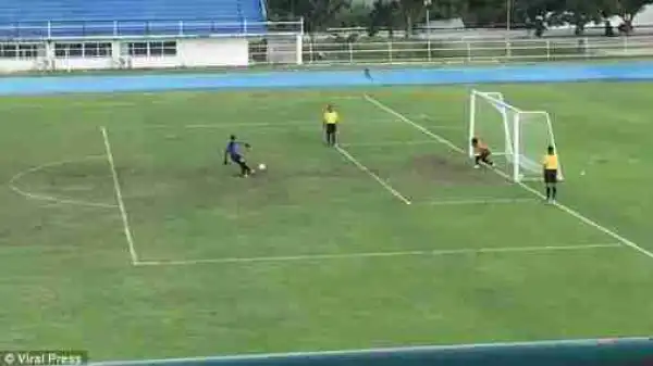 Is This The World’s Most Unfortunate Goalkeeper, See What Happened To Him During Penalty Shootout (Video)